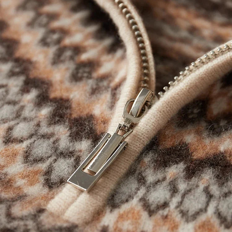 Camisola elegante com fecho de correr em caxemira