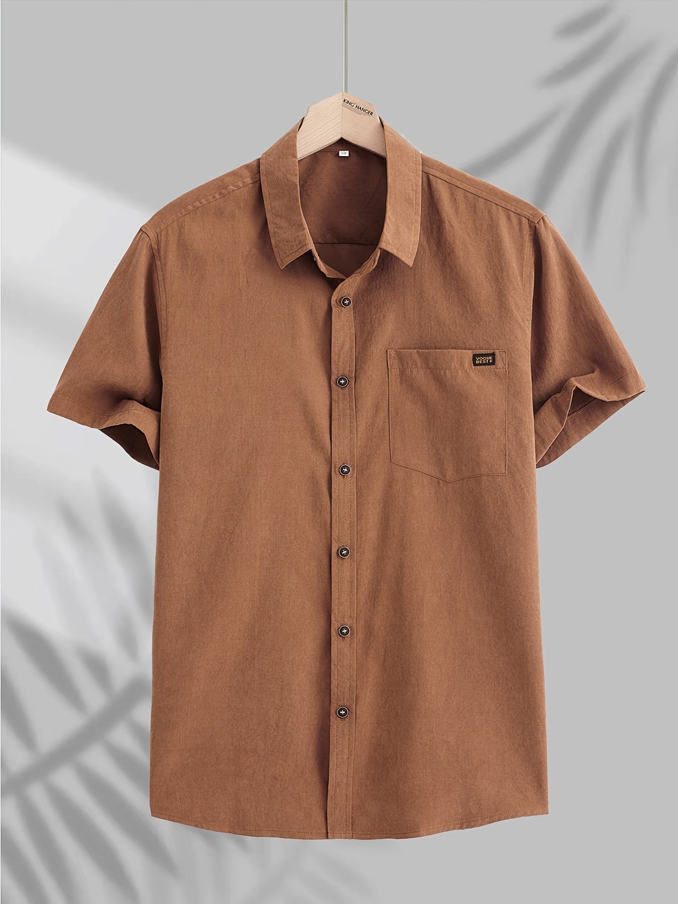 Camisa casual de algodão de manga curta