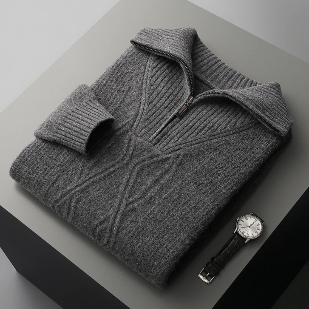Camisola com fecho de correr Taranto Merino Wool