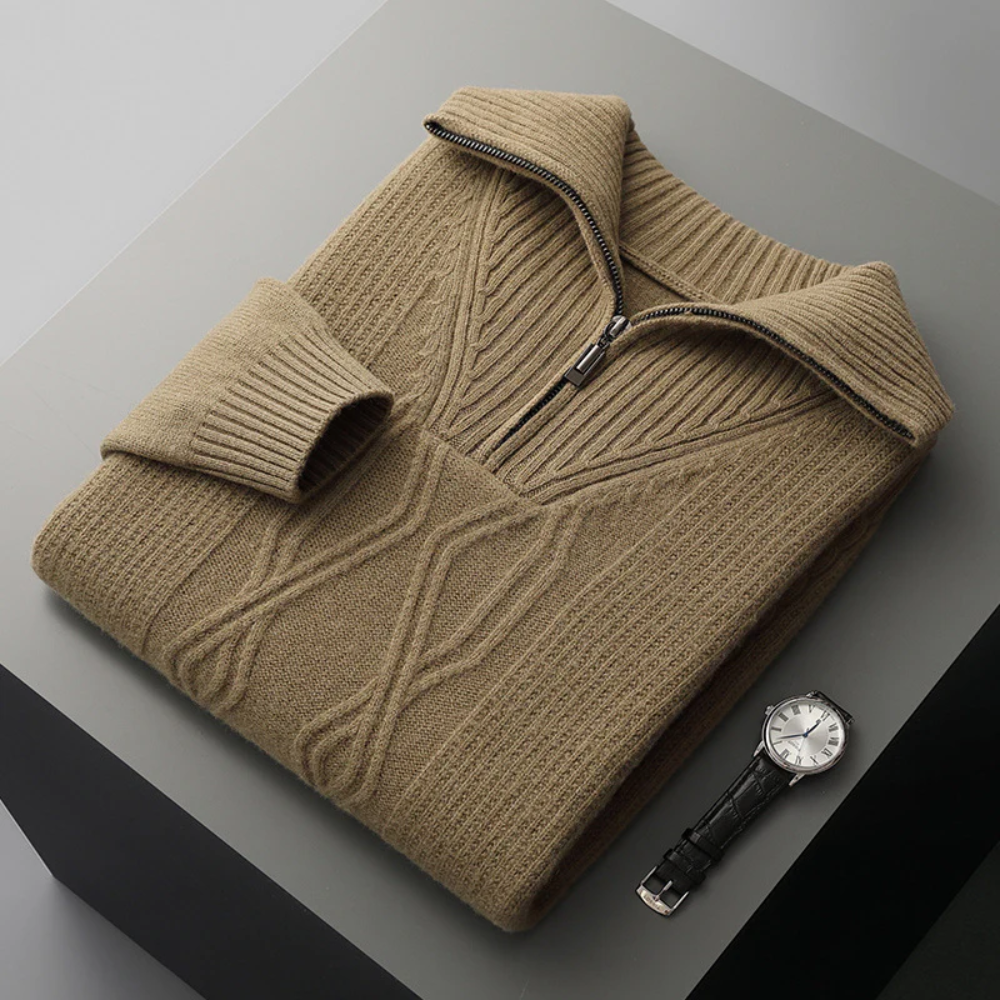 Camisola com fecho de correr Taranto Merino Wool