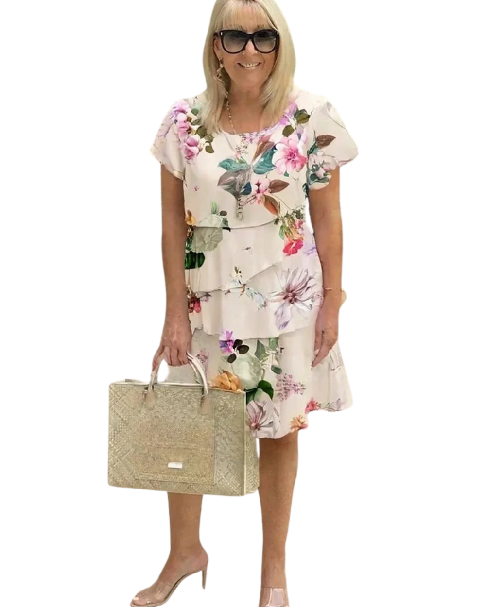 Vestido de primavera floral elegante