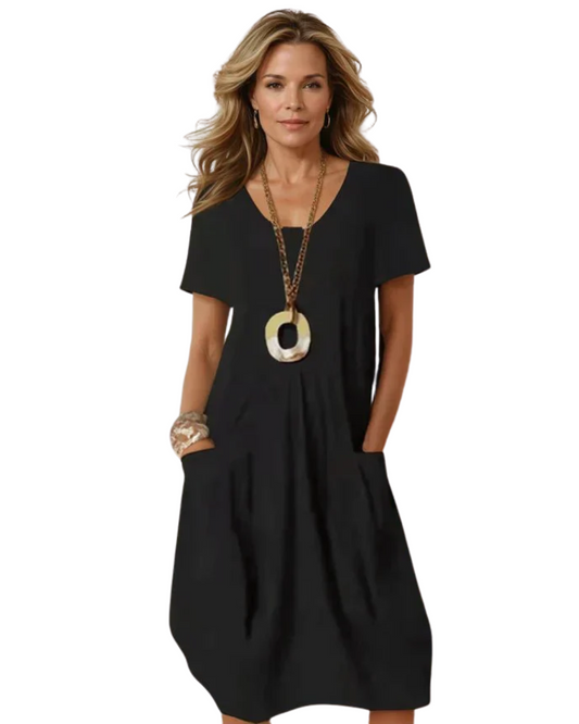 Vestido elegante que cobre a barriga