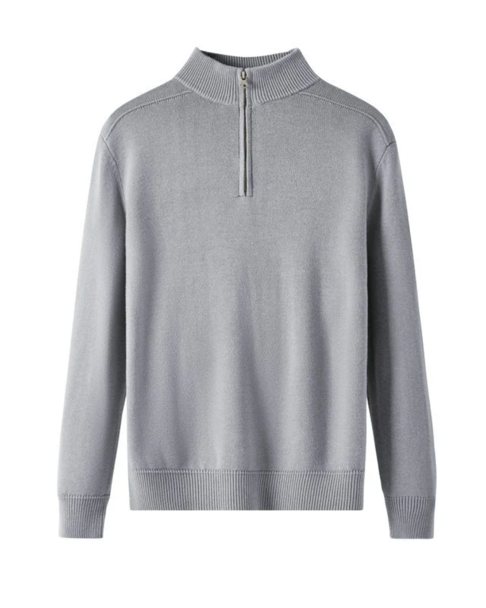 Camisola com fecho de correr em lã Merino Capri