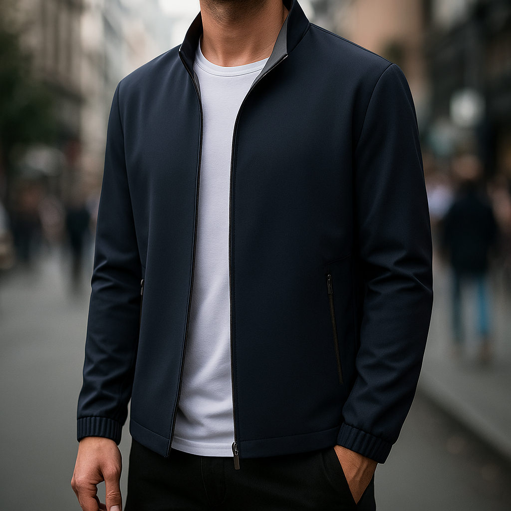 Casaco elegante com fecho de correr