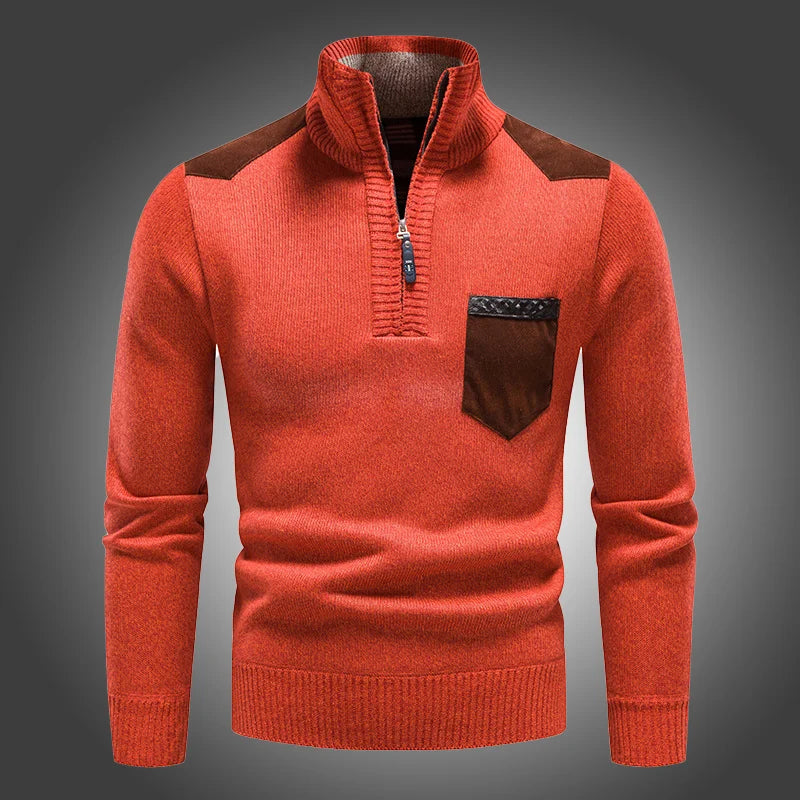 Camisola de lã com fecho