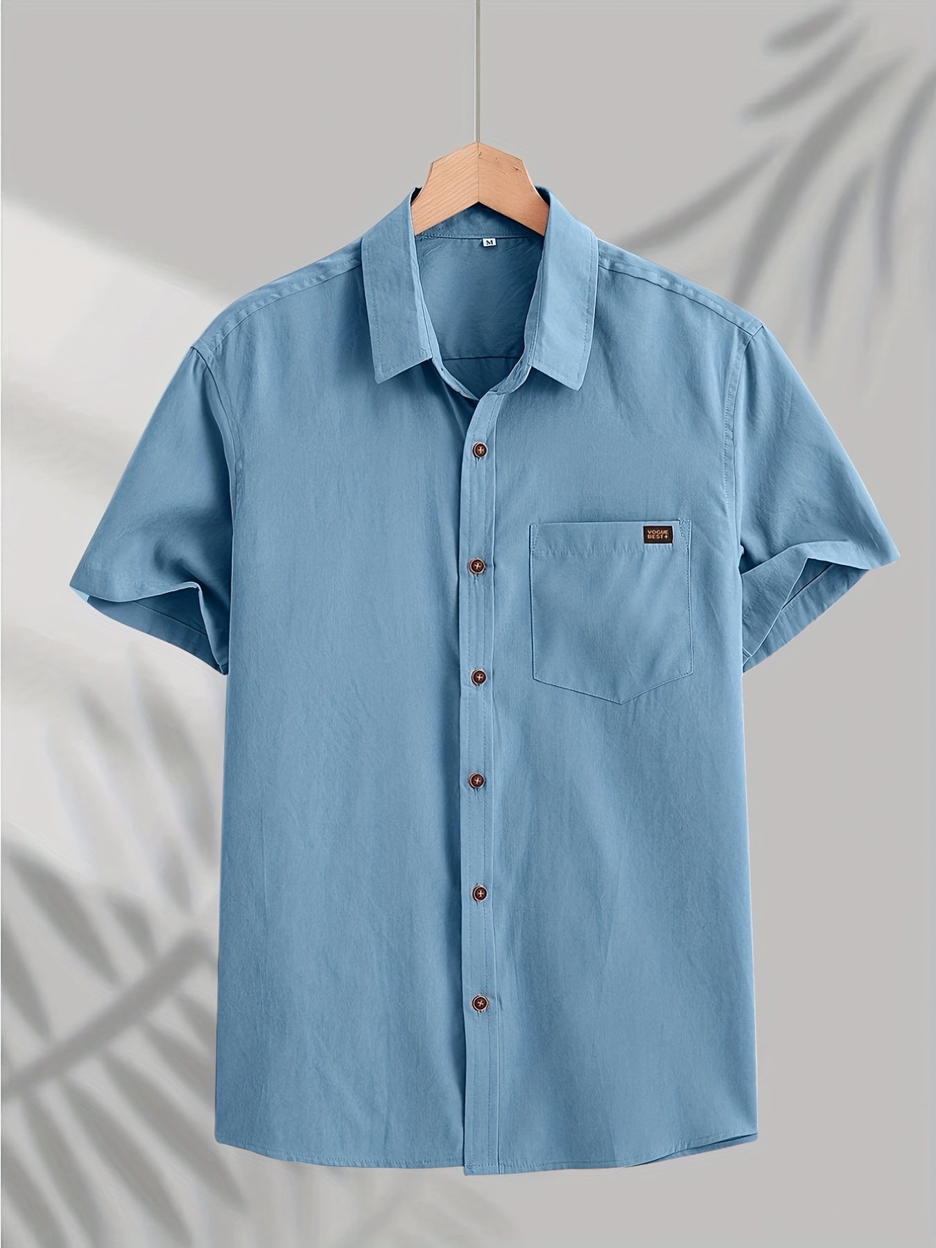 Camisa casual de algodão de manga curta