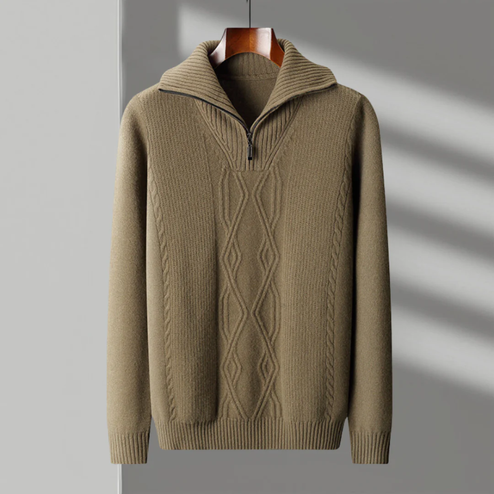 Camisola com fecho de correr Taranto Merino Wool