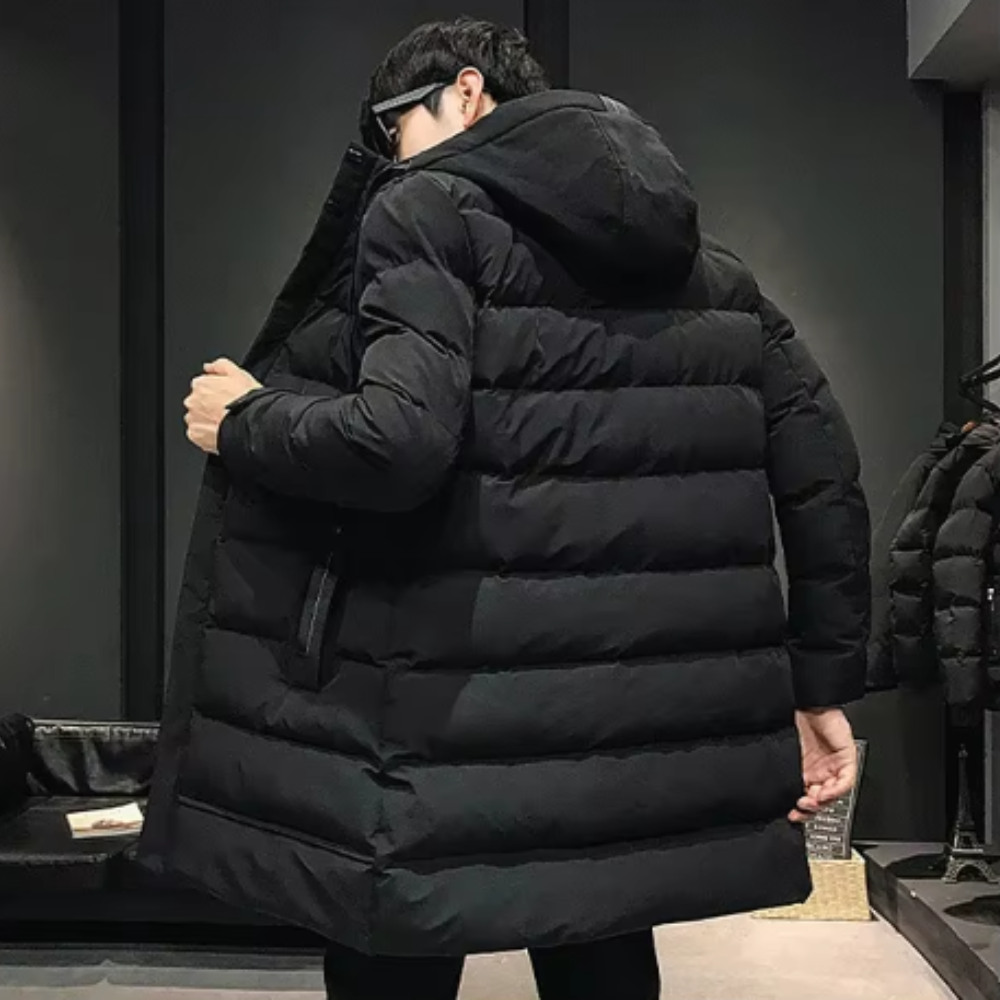Casaco comprido de inverno para homem