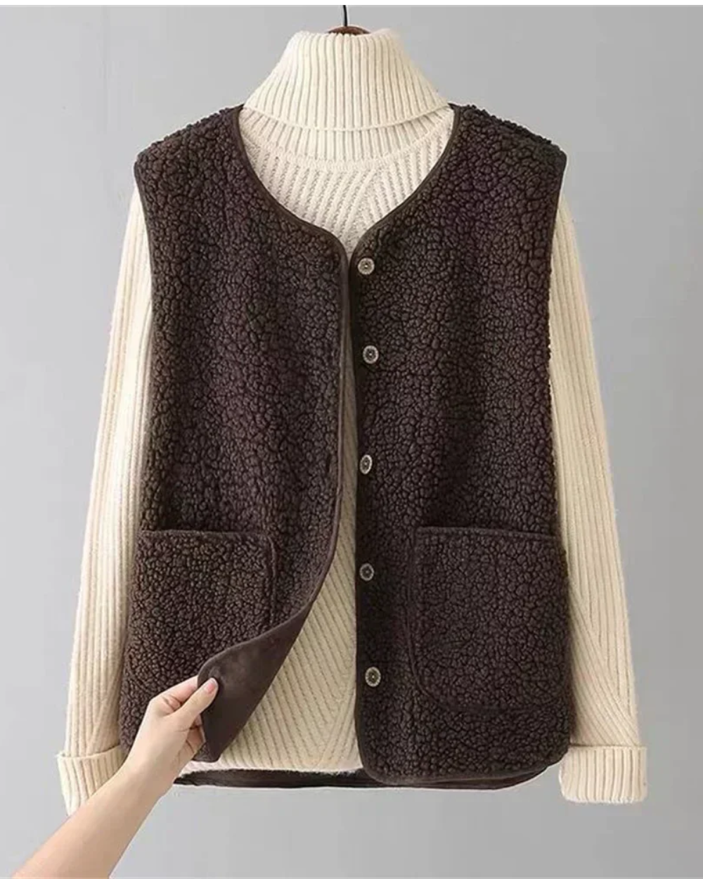 Casaco de malha elegante para mulher