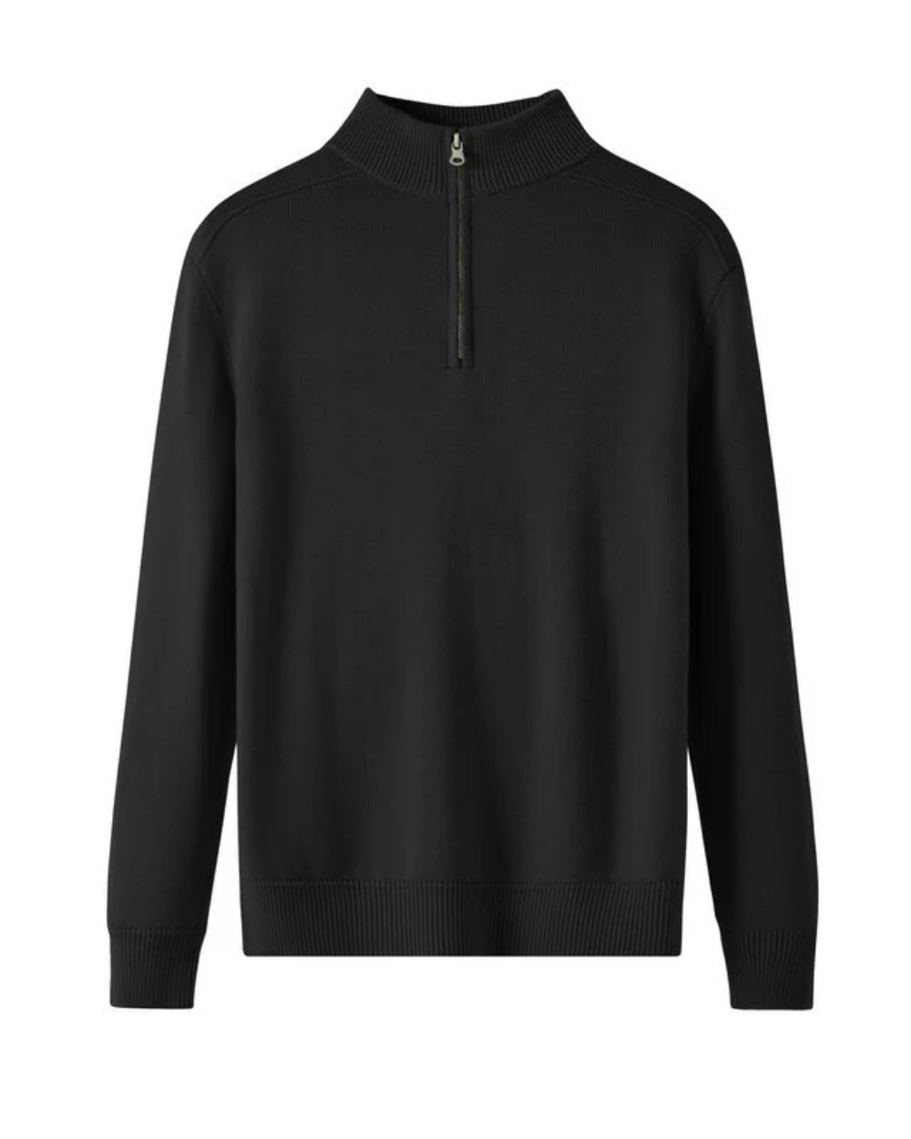 Camisola com fecho de correr em lã Merino Capri