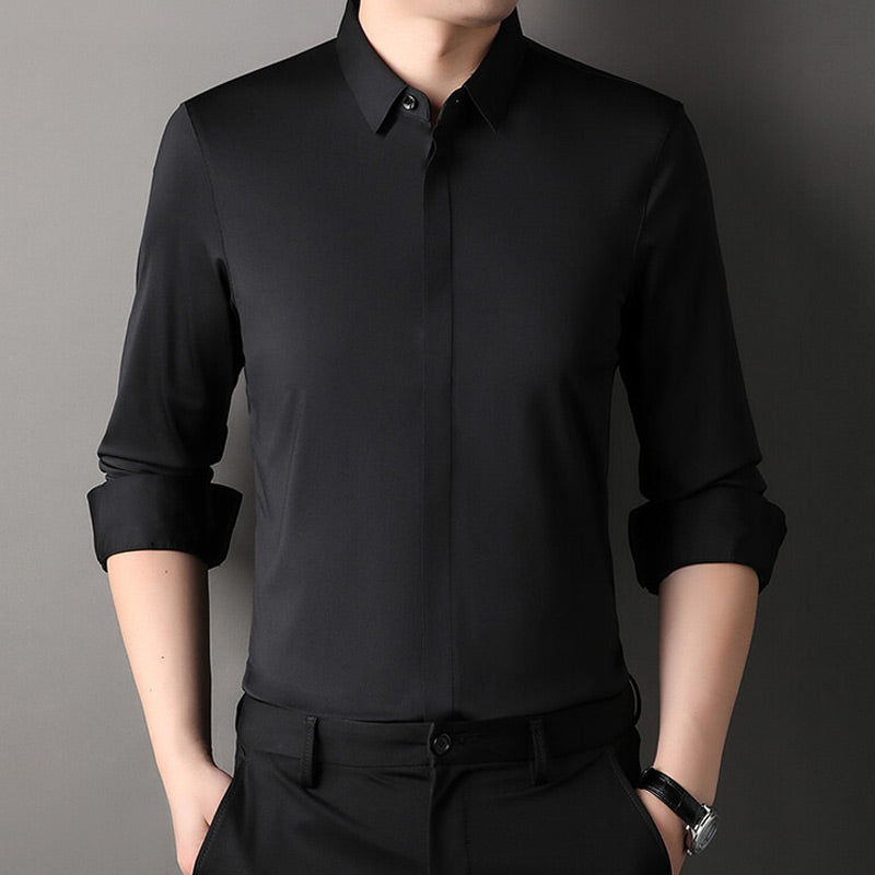 Camisa elástica sem rugas