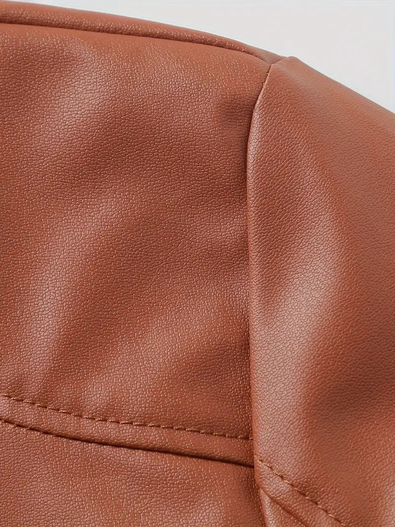 Casaco de cabedal casual