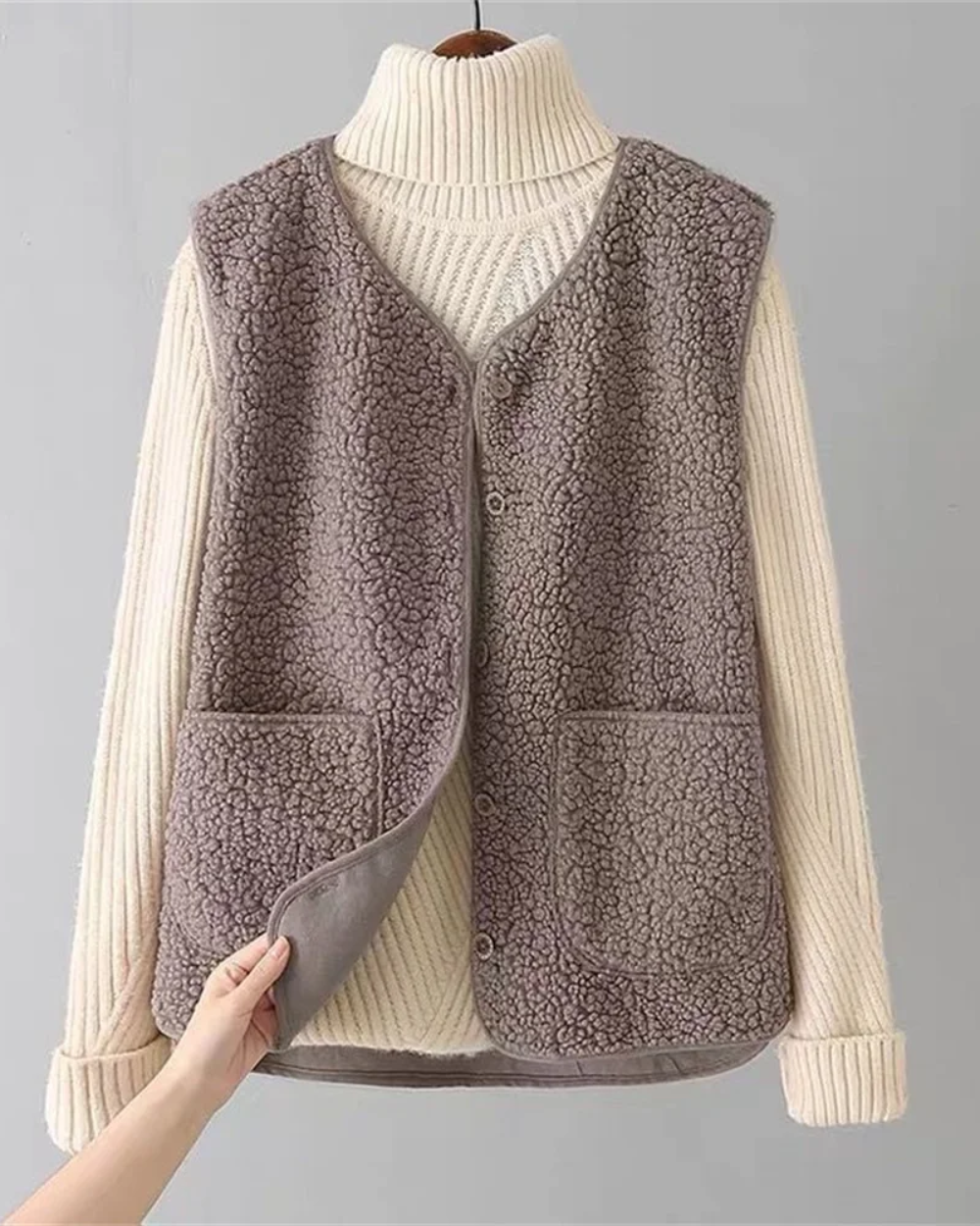 Casaco de malha elegante para mulher