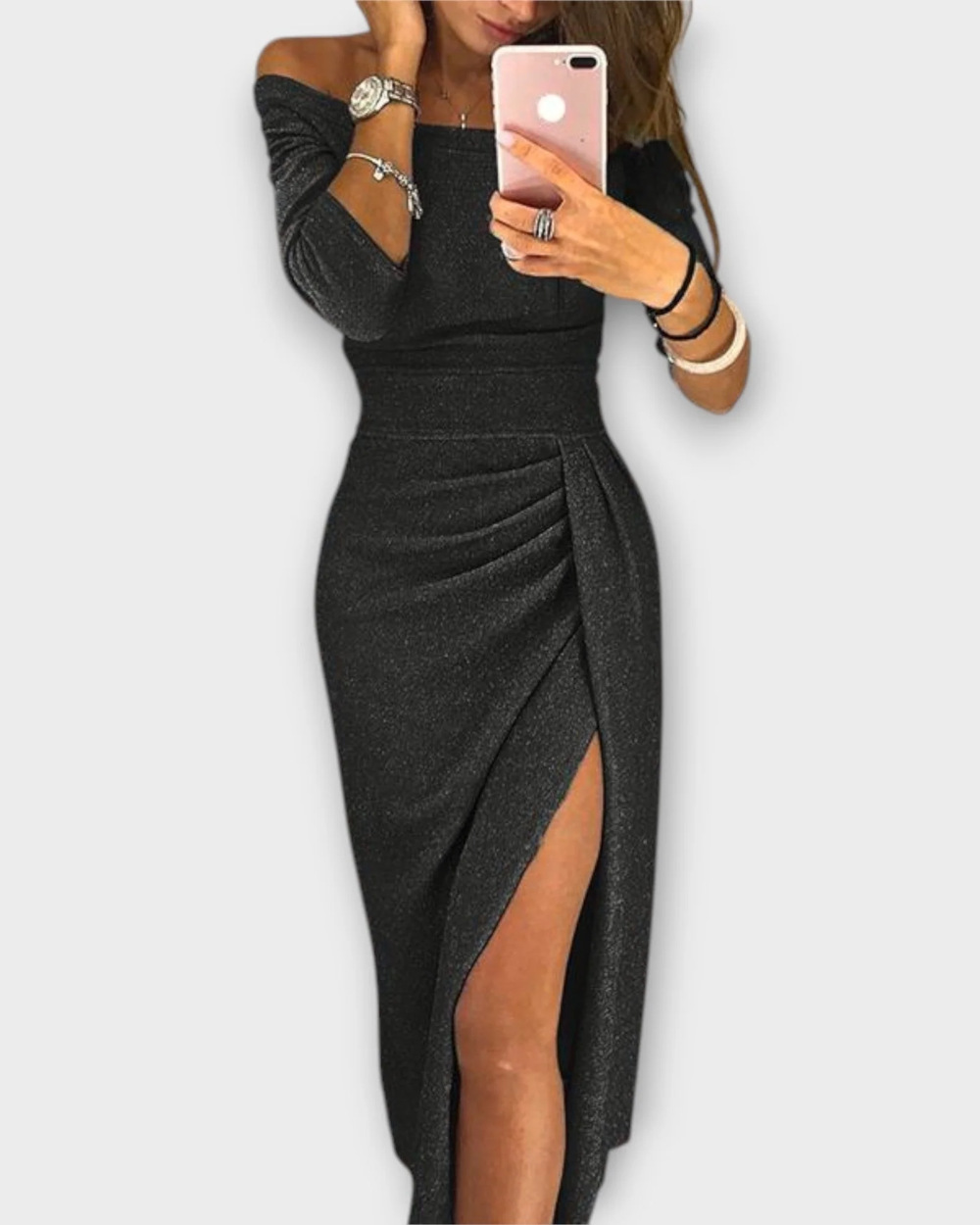 Vestido elegante sem ombros