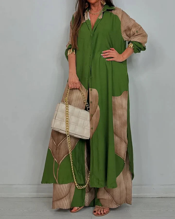 Conjunto elegante de duas peças para mulher