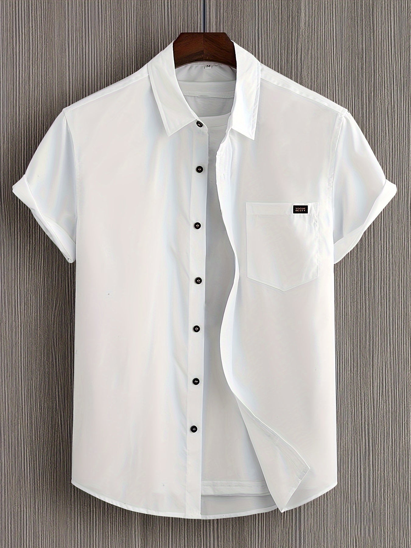 Camisa casual de algodão de manga curta