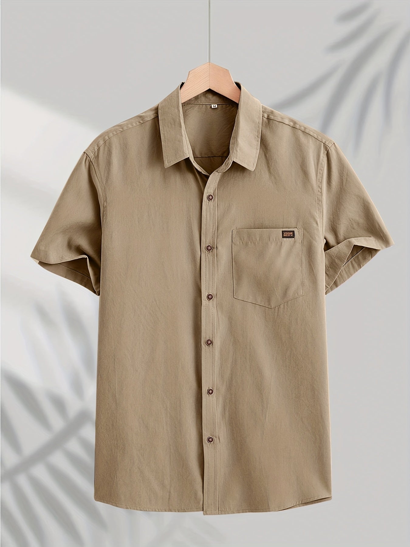 Camisa casual de algodão de manga curta