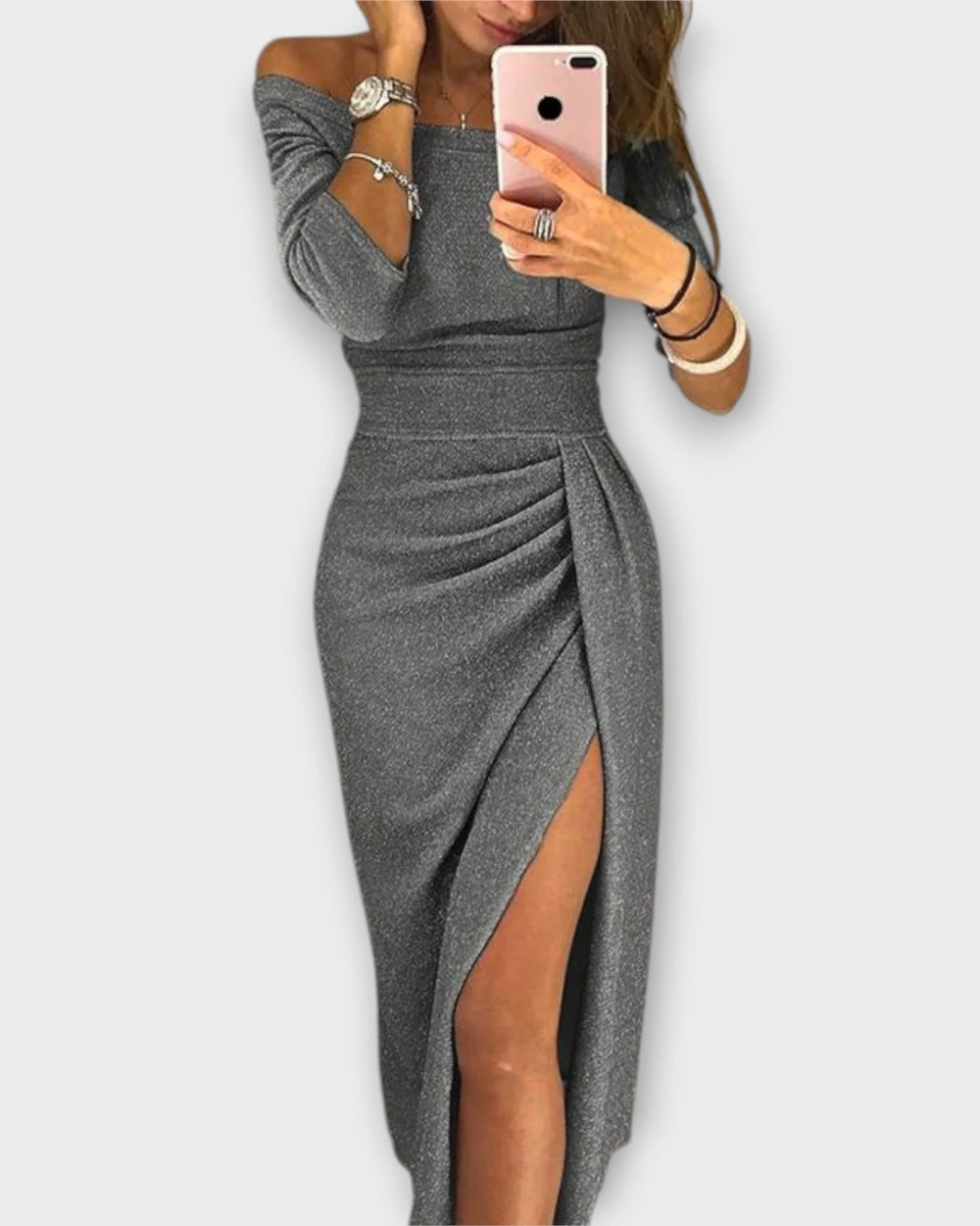 Vestido elegante sem ombros