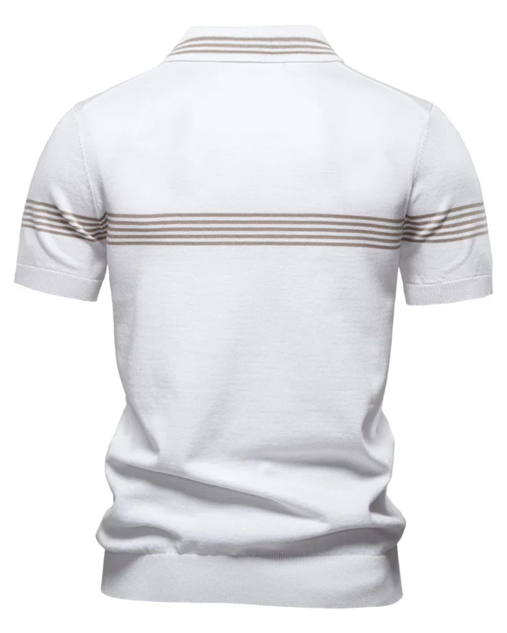 Camisa pólo com riscas