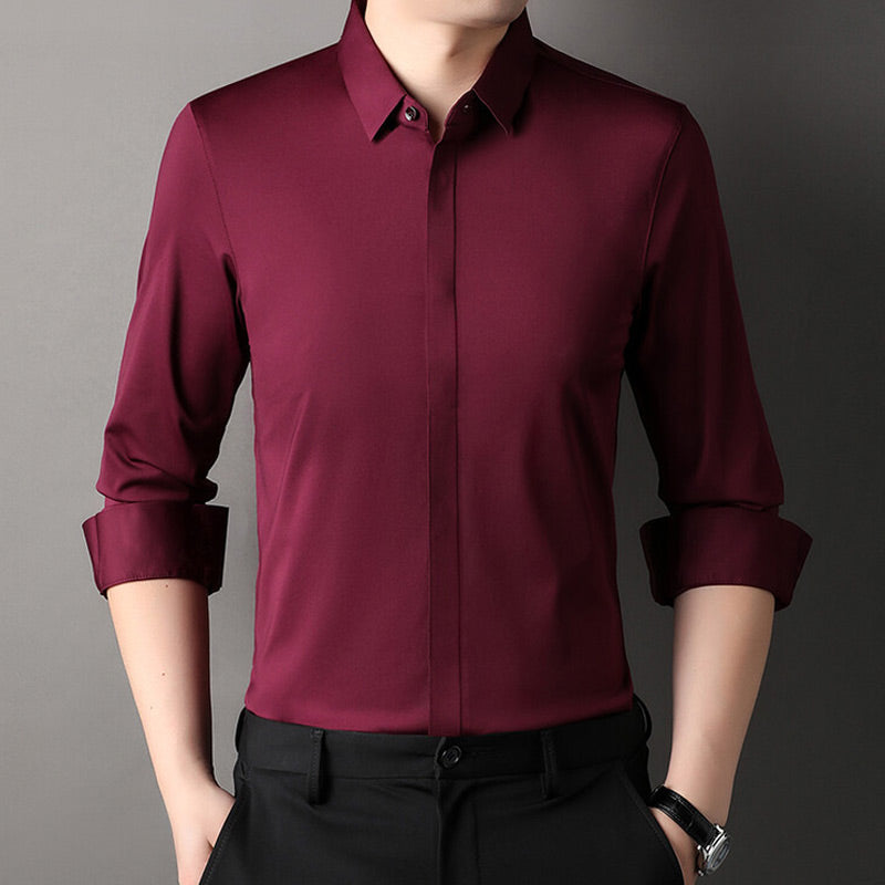 Camisa elástica sem rugas
