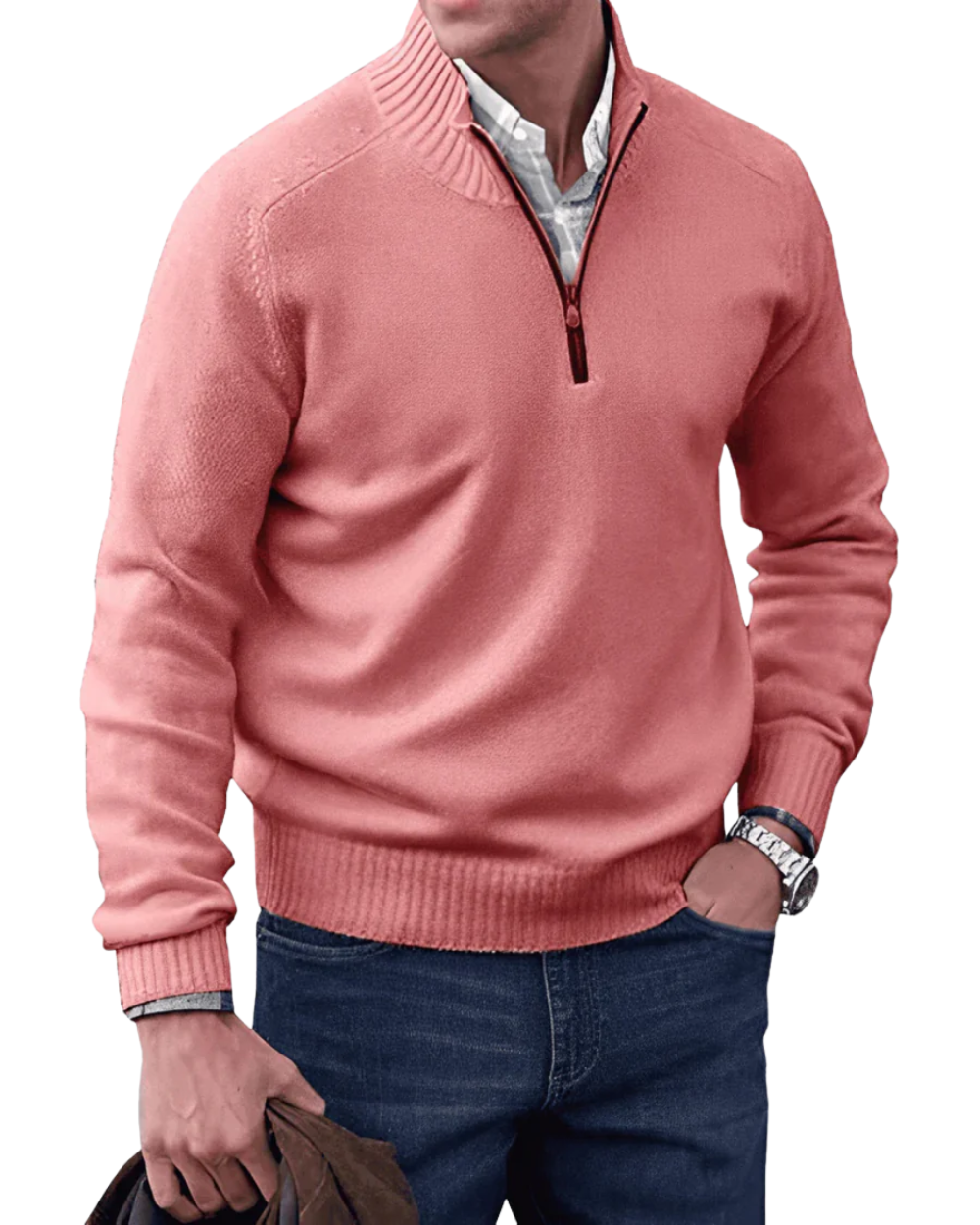 Camisola casual com fecho