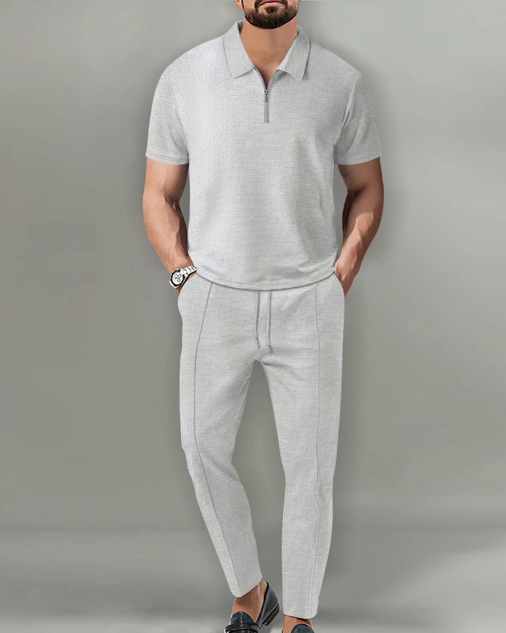 Conjunto pólo com fecho de 2 peças