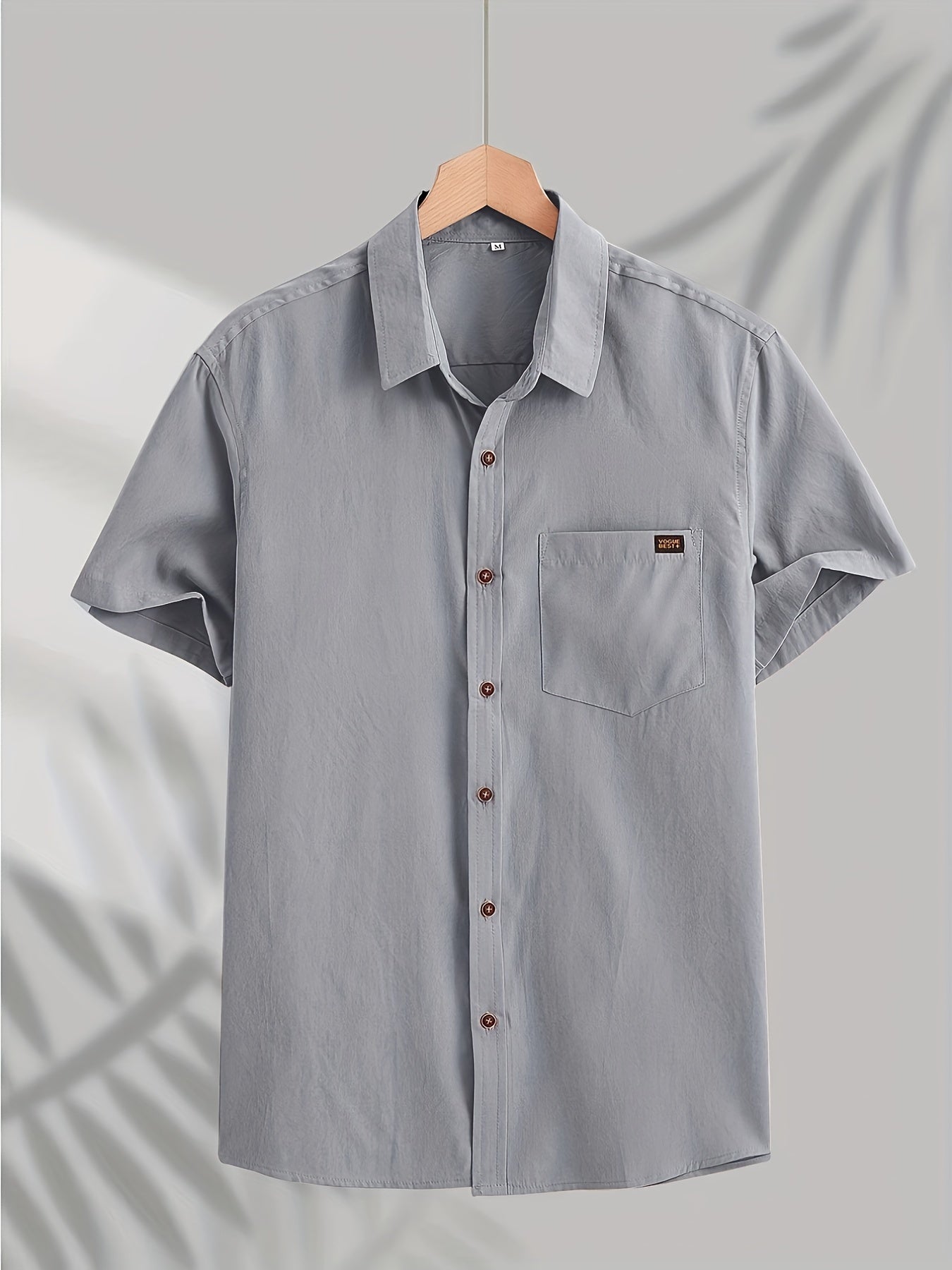 Camisa casual de algodão de manga curta