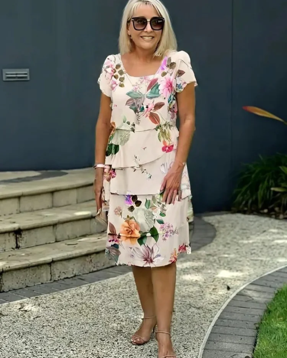 Vestido de primavera floral elegante