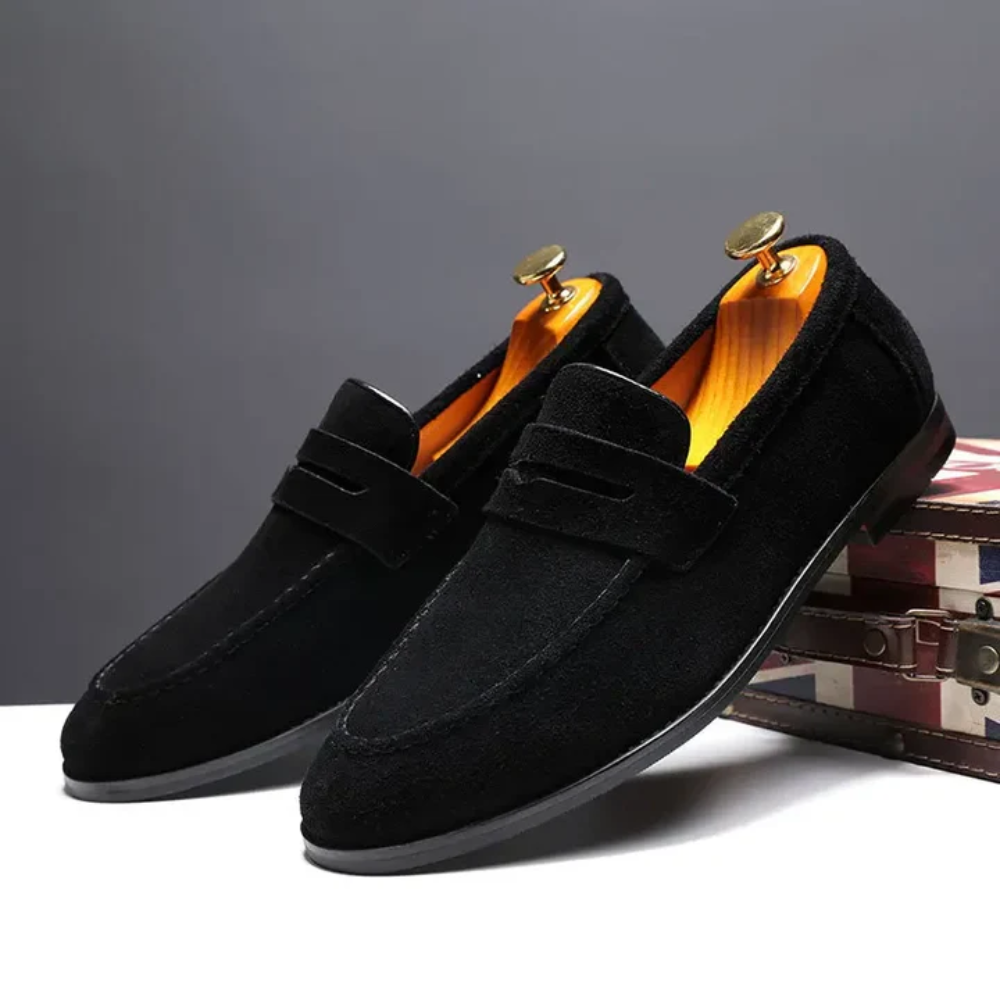 Mocassins de verão em camurça