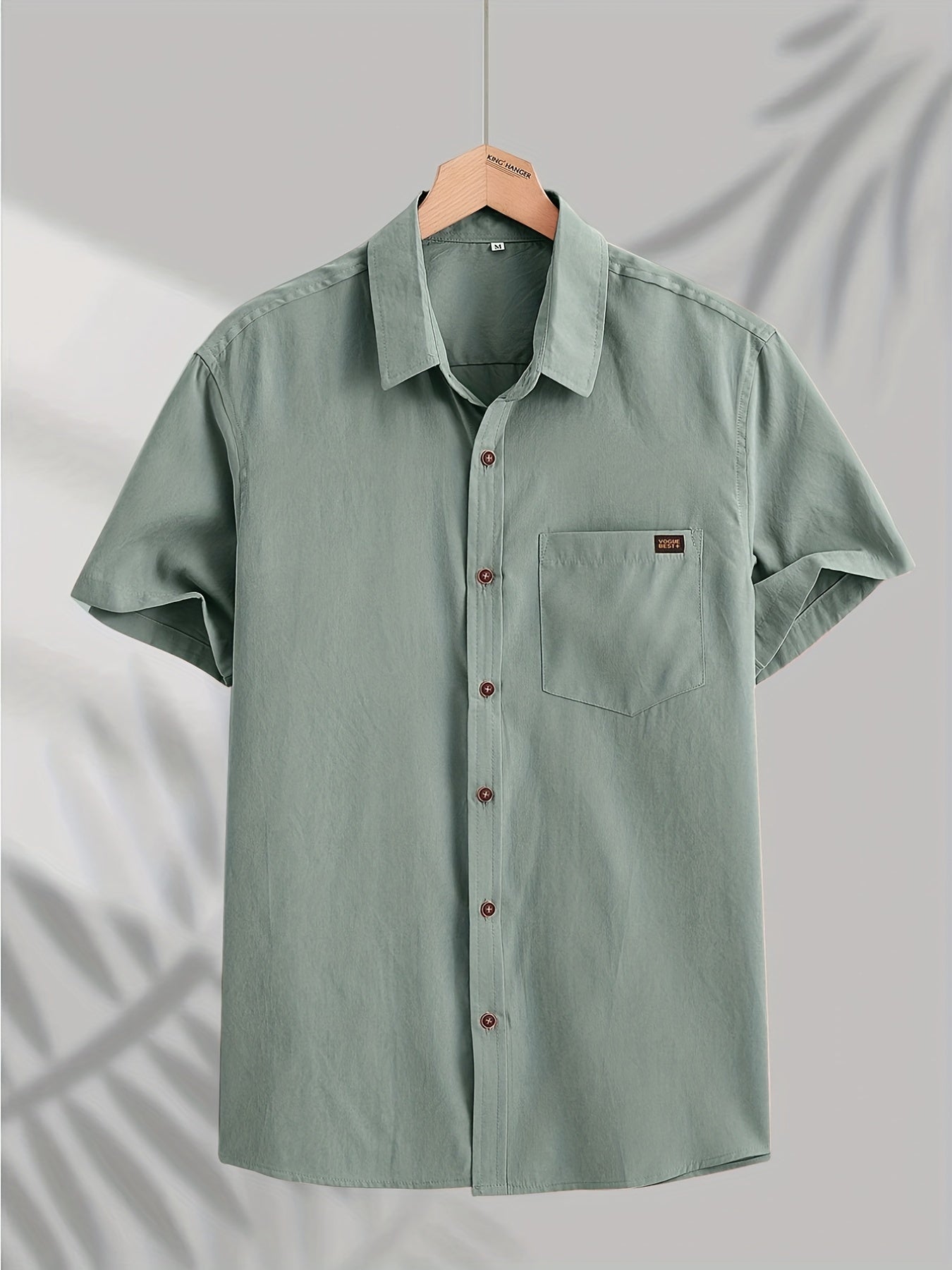 Camisa casual de algodão de manga curta