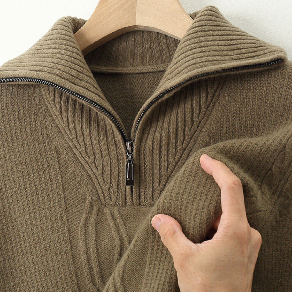 Camisola com fecho de correr Taranto Merino Wool