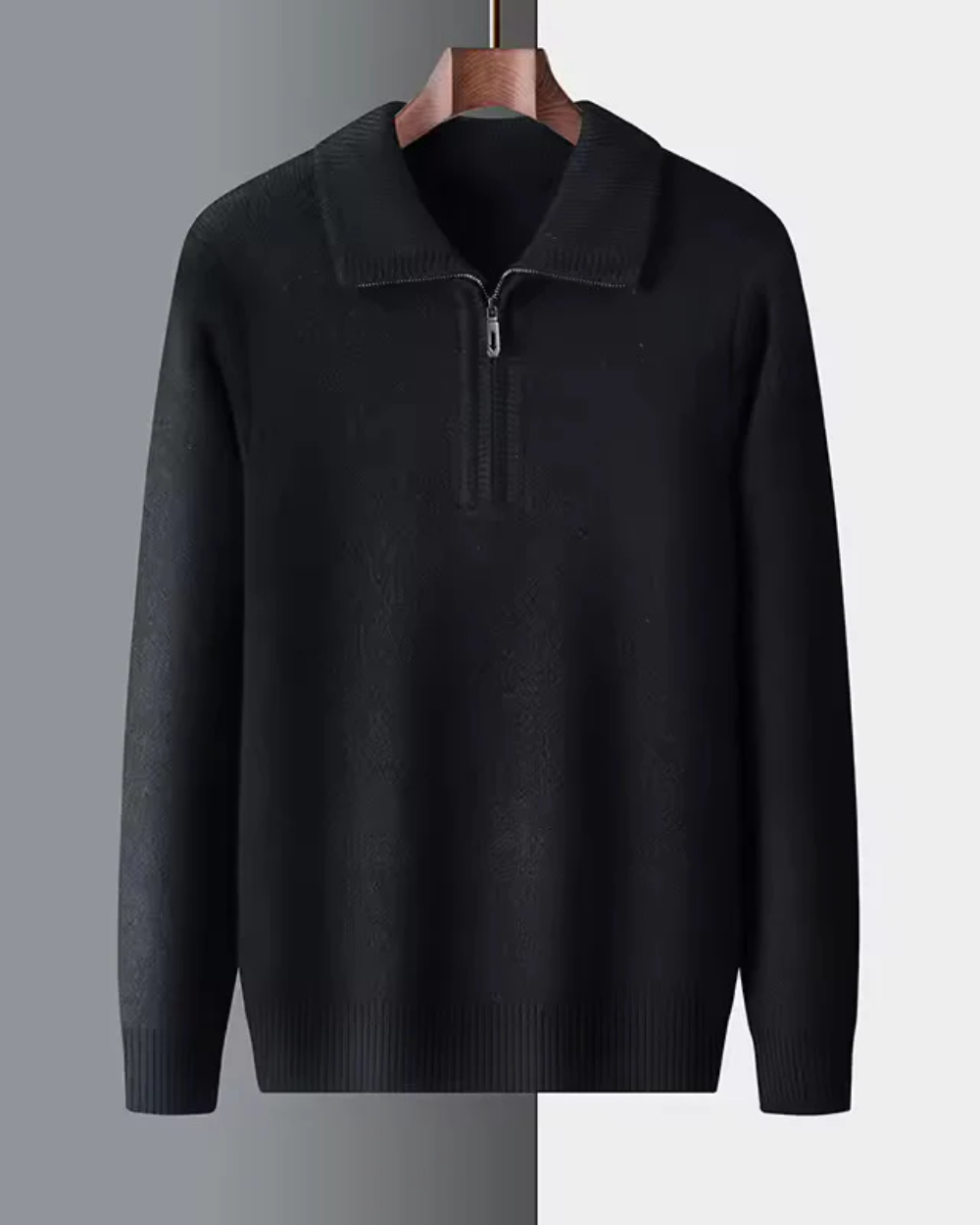 Camisola de caxemira com um quarto de fecho Gstaad