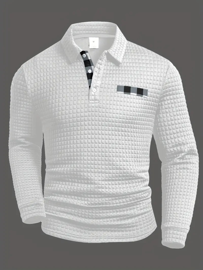 Camisola pólo com nervuras
