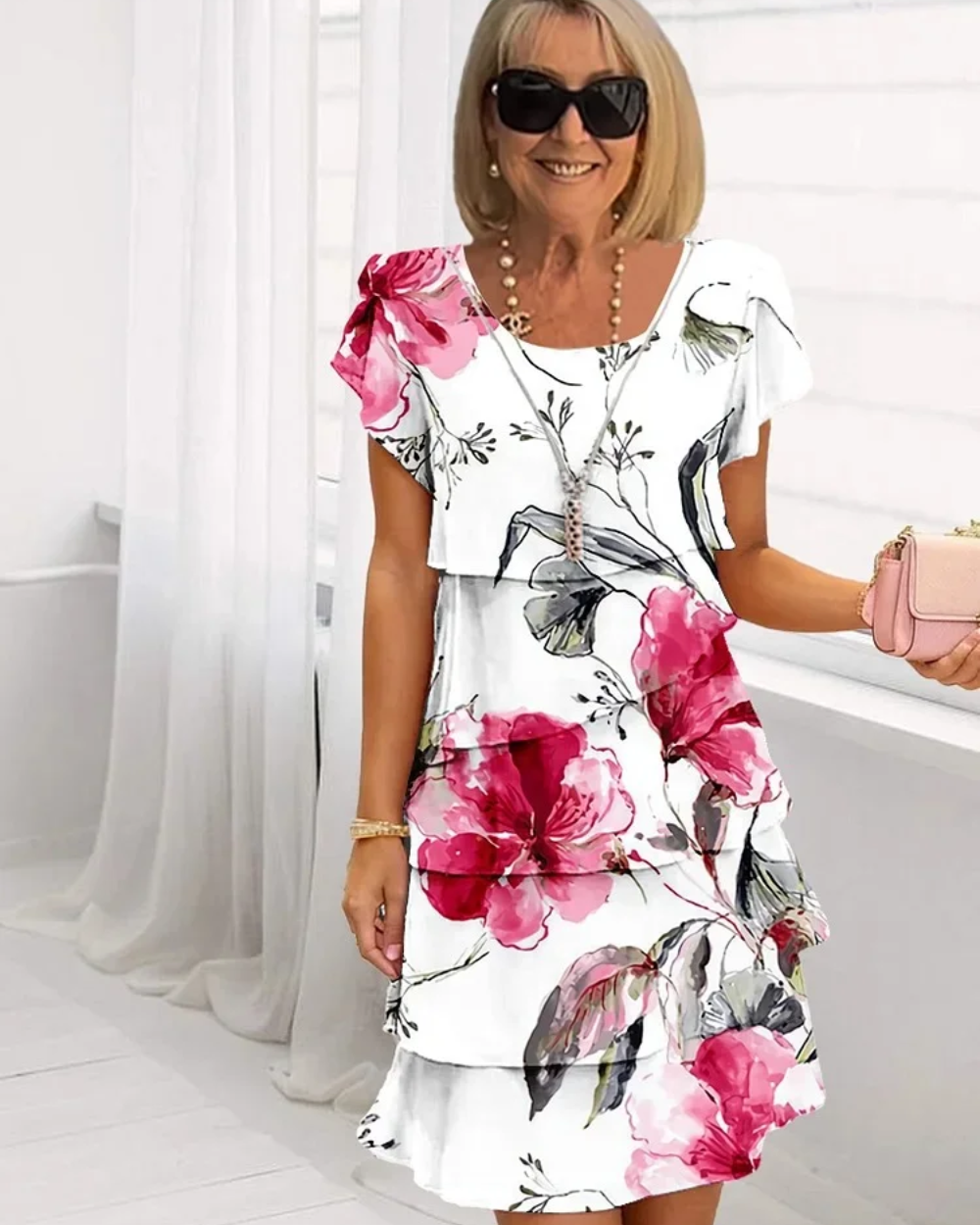 Vestido de primavera floral elegante