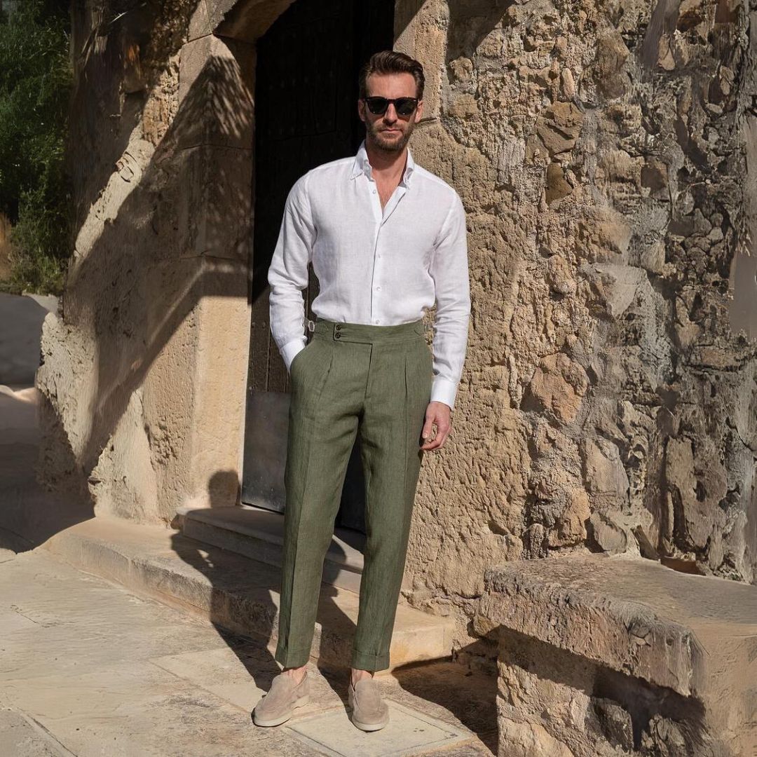 Pantalona de linho Gold Coast