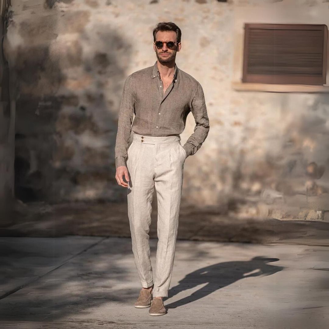 Pantalona de linho Gold Coast