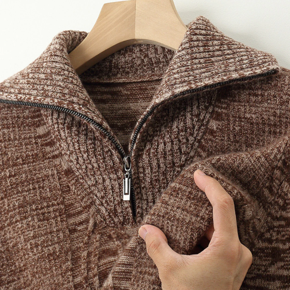 Camisola com fecho de correr Taranto Merino Wool
