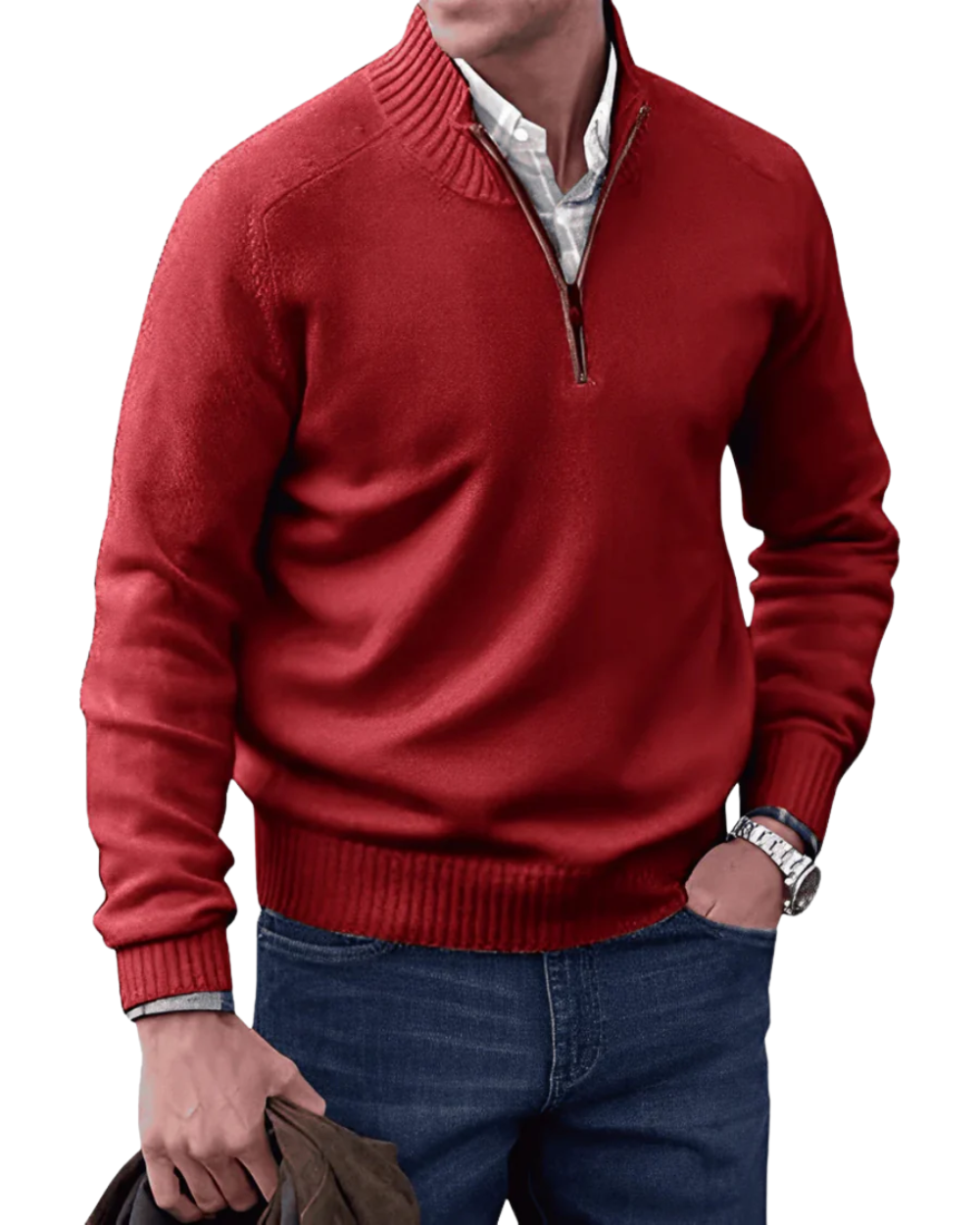 Camisola casual com fecho