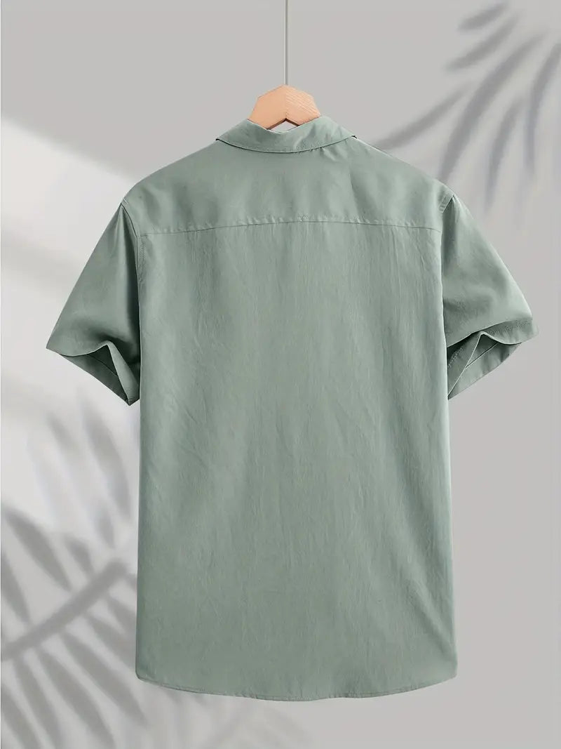 Camisa casual de algodão de manga curta