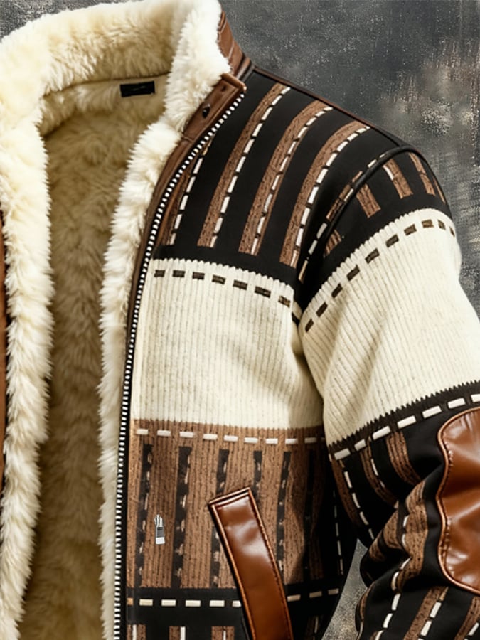 Casaco retro com forro polar