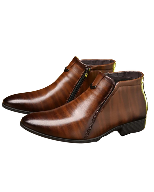 Botas de couro Beckett com fecho de correr