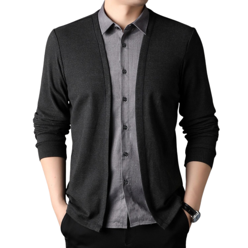 Camisa e casaco de malha 2 em 1