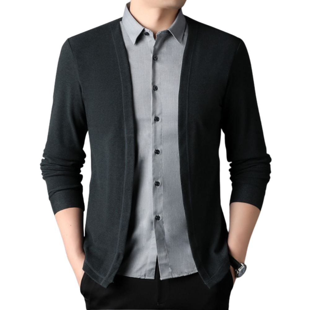 Camisa e casaco de malha 2 em 1