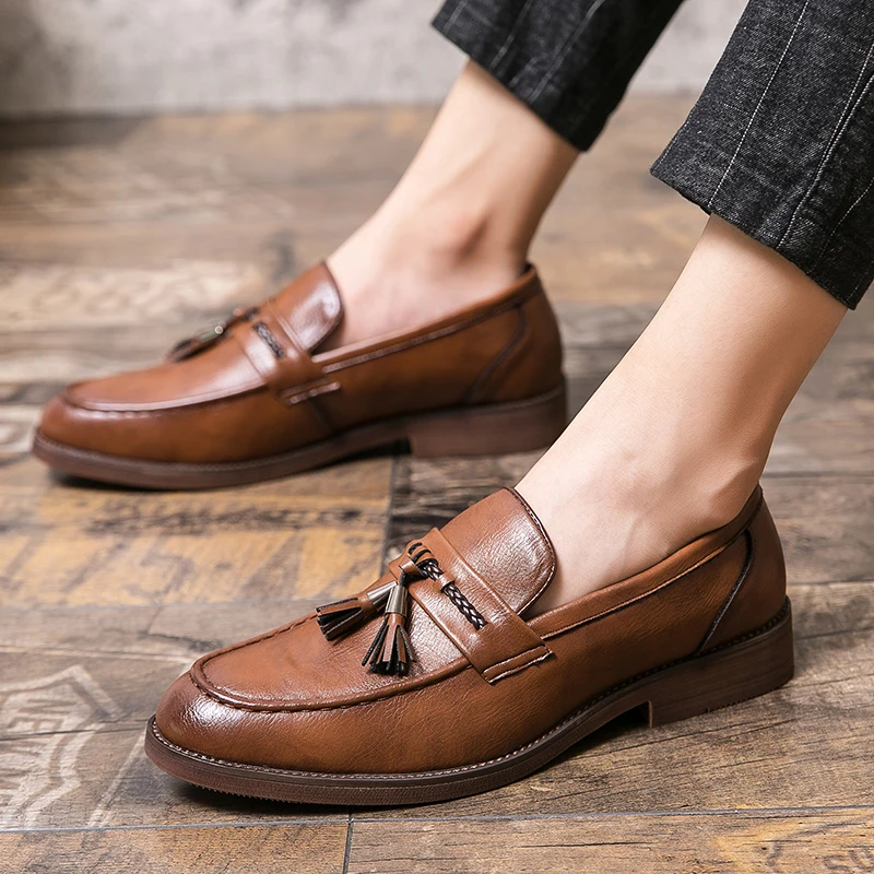 Mocassins com borla em pele