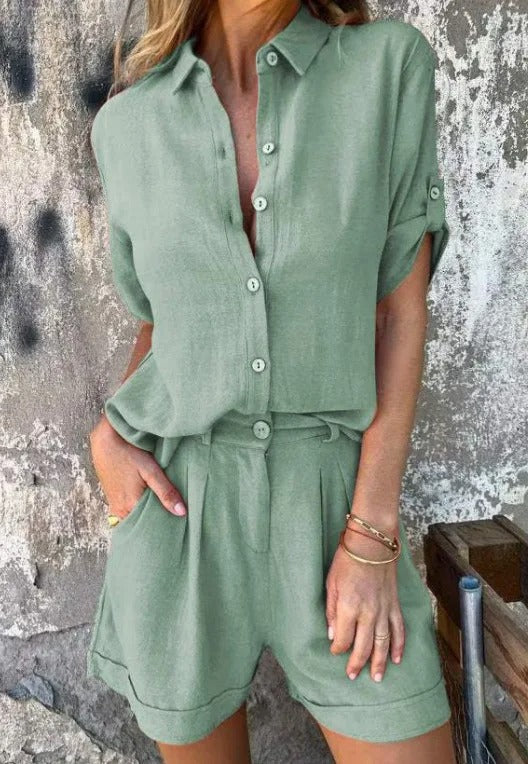 Conjunto de mulher elegante e respirável