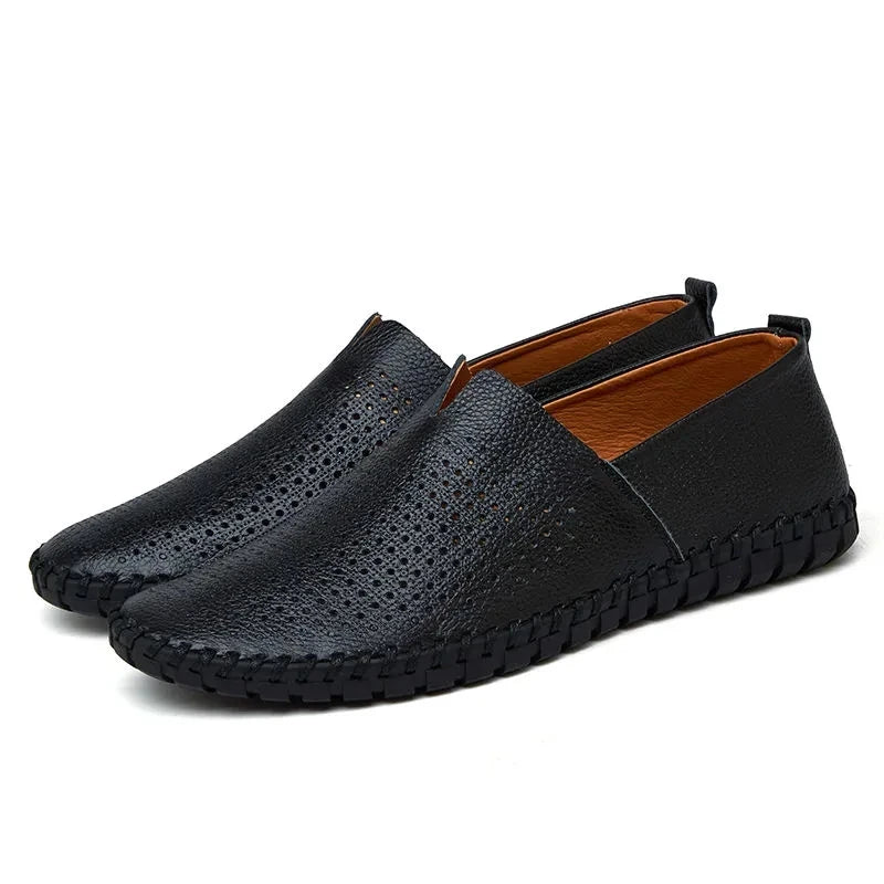 Mocassins em pele respirável
