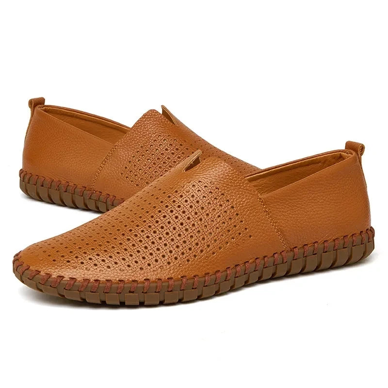 Mocassins em pele respirável