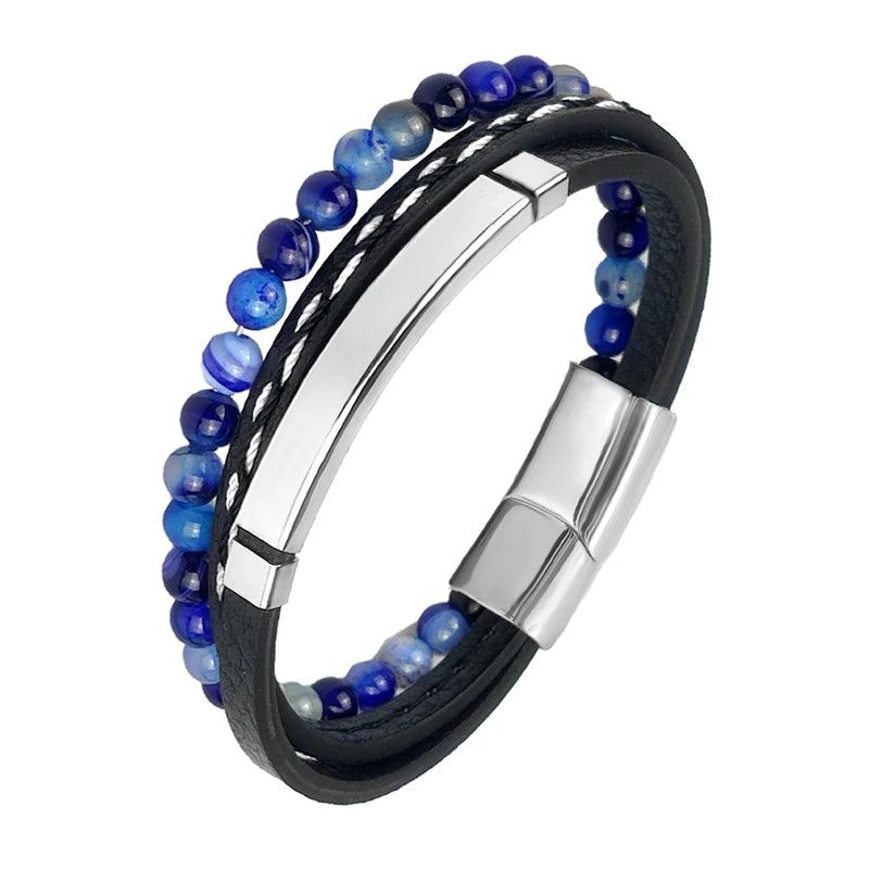 Pulseira de aço de luxo para homem