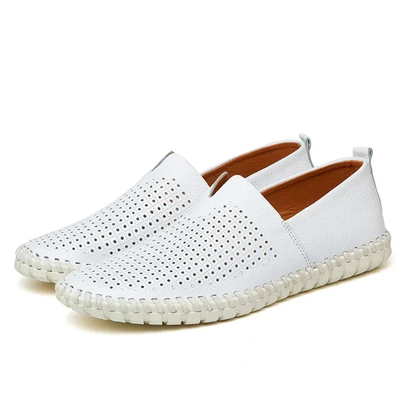Mocassins em pele respirável