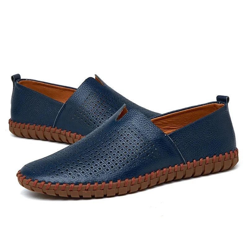 Mocassins em pele respirável